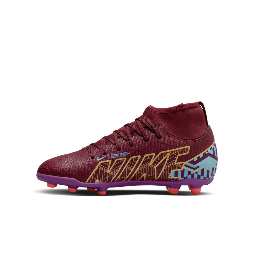 Nike Junior Superfly 9 Club Km FG - Beetroot/Vivid Gold - Youth Footwear Closeout Youth 4 Dark Beetroot/Mtlc Vivid Gold - Third Coast Soccer