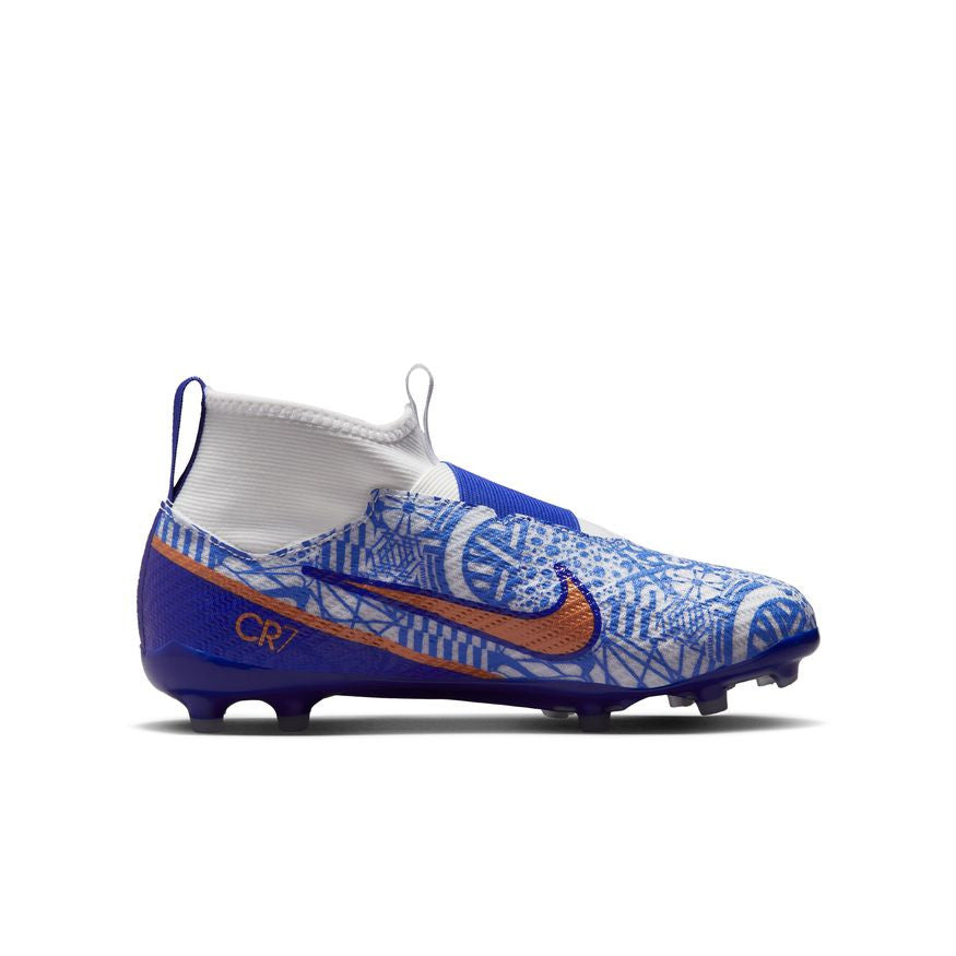 Nike Jr Zoom Merc Sf 9 Pro Cr7 Youth Footwear Youth 5.5 White/Metallic Copper/Concord - Third Coast Soccer