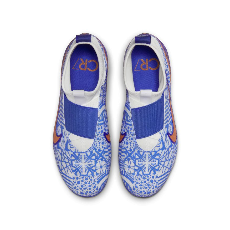 Nike Jr Zoom Merc Sf 9 Pro Cr7 Youth Footwear Youth 4.5 White/Metallic Copper/Concord - Third Coast Soccer