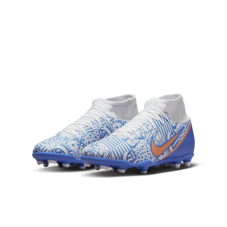 Nike Junior Mercurial Superfly 9 Club CR7 FG Youth Firm Ground Youth 1 White/Metallic Copper/Concord - Third Coast Soccer