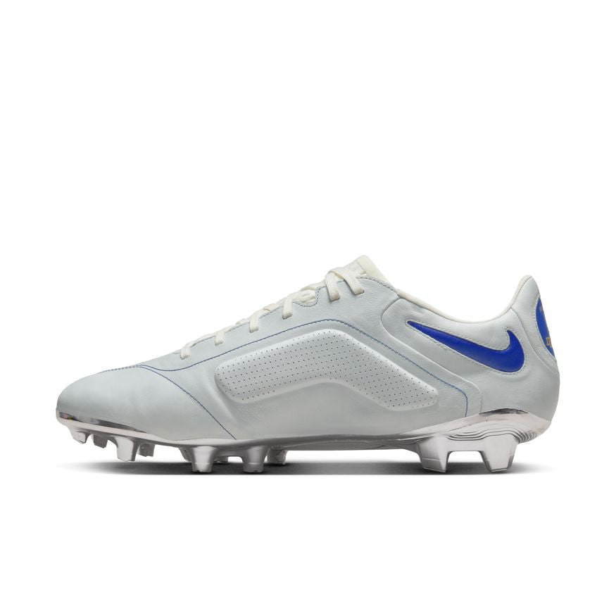 Nike Tiempo Legend 9 Elite FG - White/Game Royal/Silver Mens Firm Ground Mens 7.5 White/Game Royal/Metallic Silv - Third Coast Soccer