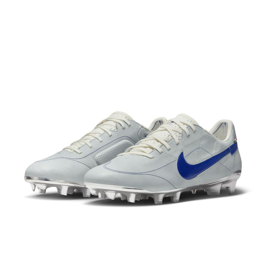 Nike Tiempo Legend 9 Elite FG - White/Game Royal/Silver Mens Firm Ground Mens 6.5 White/Game Royal/Metallic Silv - Third Coast Soccer