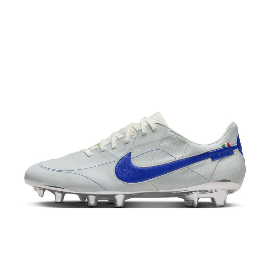 Nike Tiempo Legend 9 Elite FG - White/Game Royal/Silver Mens Firm Ground Mens 8 White/Game Royal/Metallic Silv - Third Coast Soccer