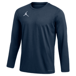 Nike Men's Jordan Team LS Training Top Training Wear Team Navy Blue/White Mens Small - Third Coast Soccer