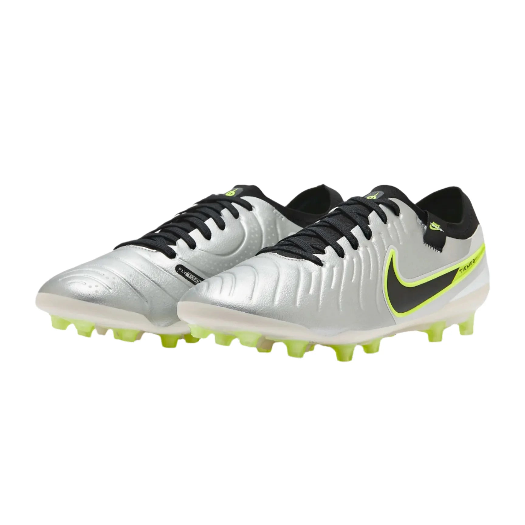 Nike Tiempo Legend 10 Pro Cleats - Silver/Black/Volt Men's Footwear Closeout - Third Coast Soccer