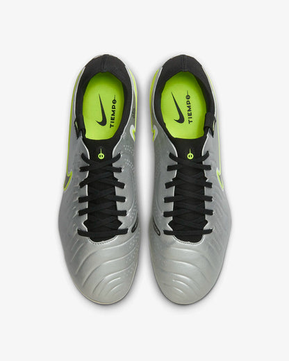 Nike Tiempo Legend 10 Pro Cleats - Silver/Black/Volt Men's Footwear Closeout - Third Coast Soccer