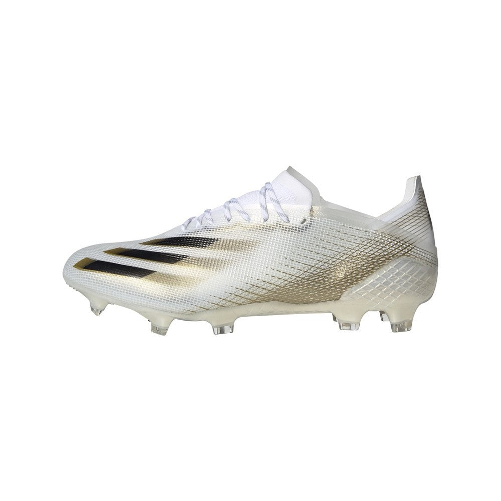 adidas X Ghosted.1 FG - White/Black/Gold Mens Firm Ground Mens 6.5 White/Black/Gold - Third Coast Soccer