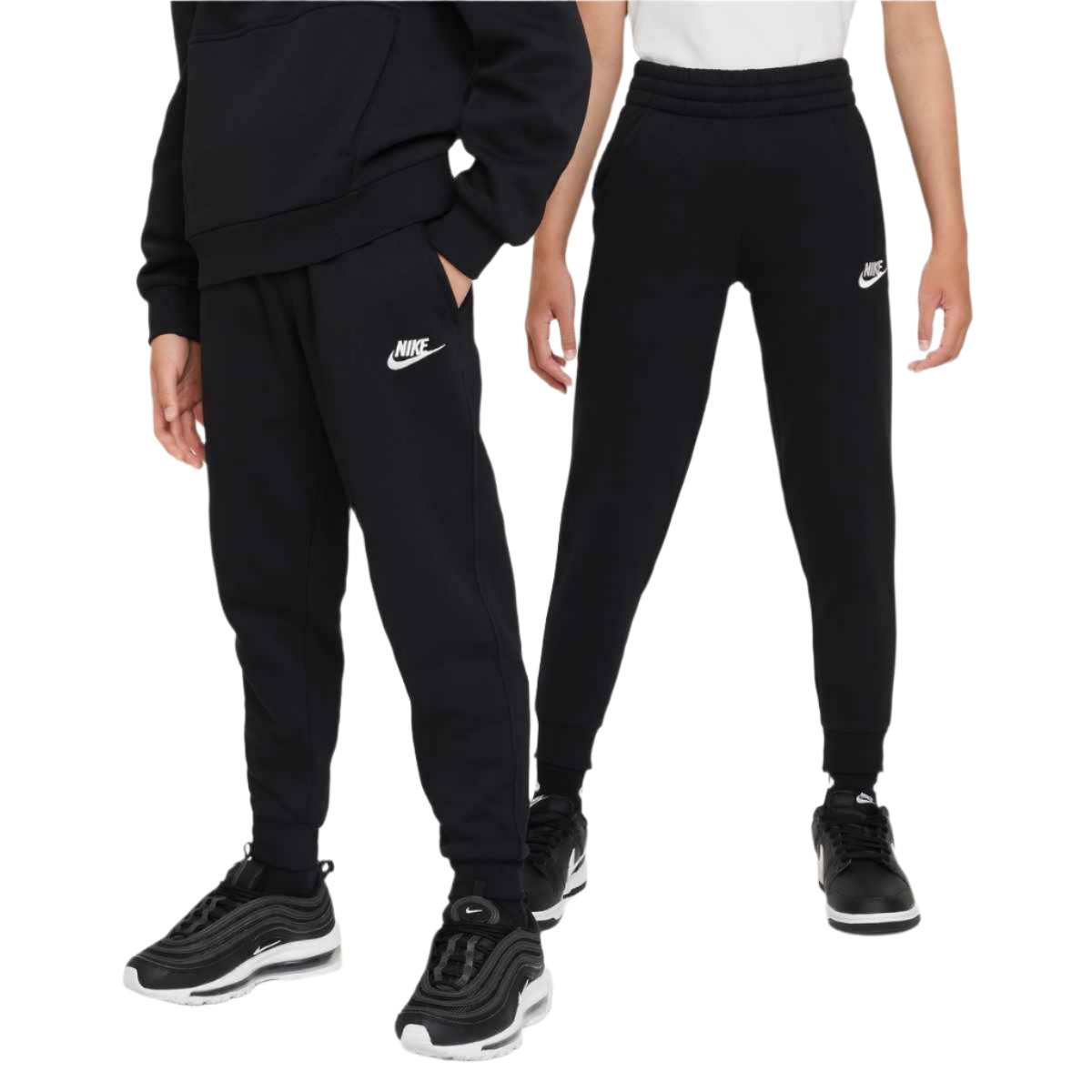 Nike Youth Club Fleece Joggers Pants Black/White Youth XSmall - Third Coast Soccer