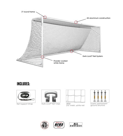 KWIKGOAL Deluxe European Club Soccer Goal - 6.5" x 12" Goals - Third Coast Soccer