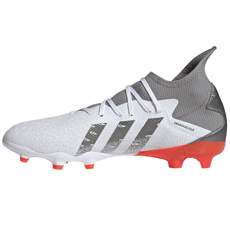 ADIDAS PREDATOR FREAK .3 FG Mens Firm Ground Mens 6.5 Feather Wht/Iron Met/Solar Red - Third Coast Soccer