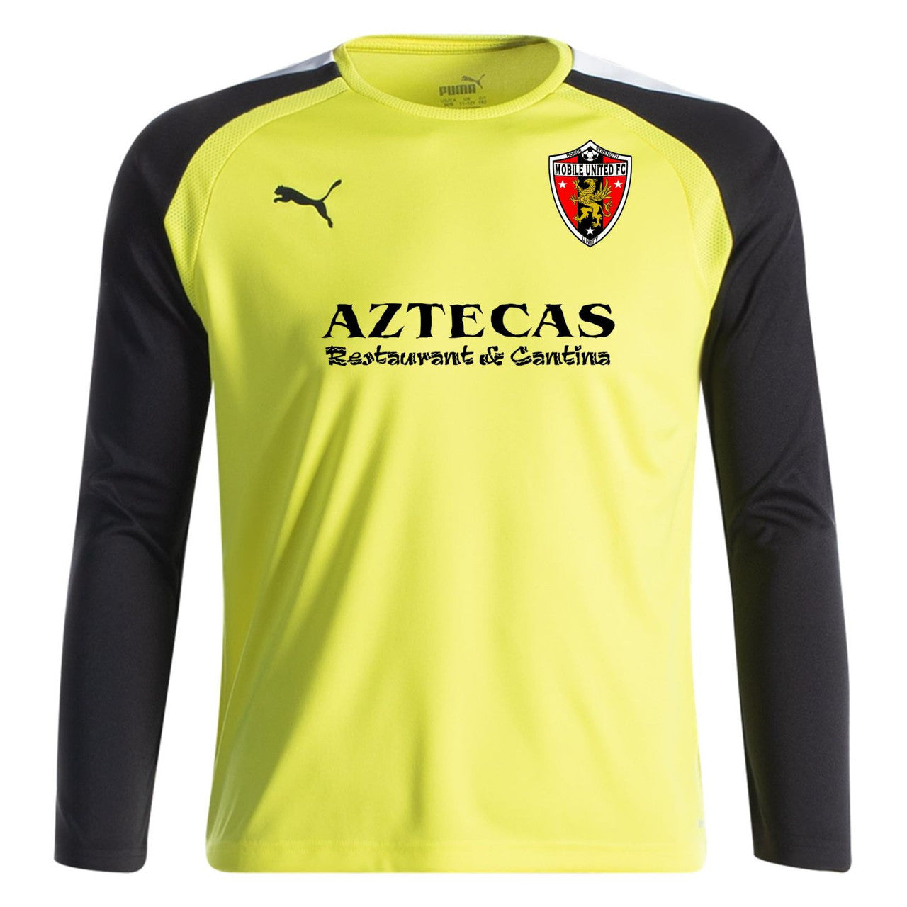 Puma Mobile United Youth Teampacer LS Goalkeeper Jersey Jerseys Fluo Yellow/Black/White Youth Small - Third Coast Soccer