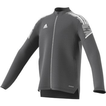 adidas Youth Condivo 21 Track Jacket - Team Grey/White Jacket Team Grey/White Youth XSmall - Third Coast Soccer