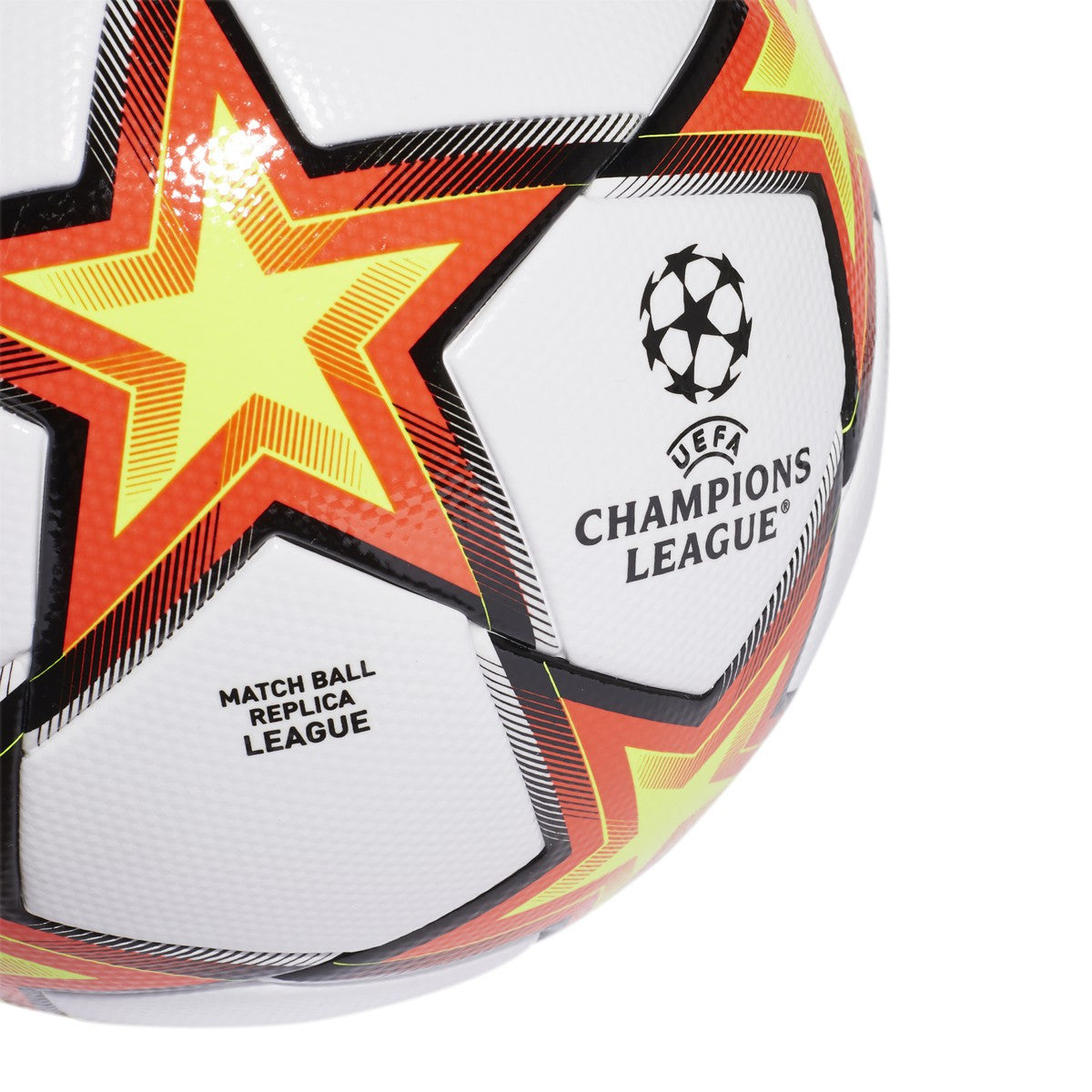 adidas UCL League Pyrostorm Ball - White/Solar Red/Solar Yellow Balls   - Third Coast Soccer