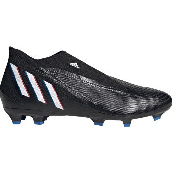 adidas Predator Edge.3 Laceless FG - Black/White/Vivid Red Mens Footwear Core Black/Feather White/Vivid Red Mens 6.5 - Third Coast Soccer