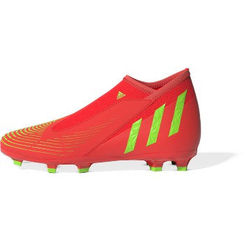 adidas Junior Predator Edge.3 Laceless FG - Solar Red/Solar Green/Black Youth Firm Ground Youth 2.5 Solar Red/Solar Green/Blac - Third Coast Soccer