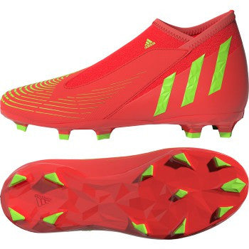 adidas Junior Predator Edge.3 Laceless FG - Solar Red/Solar Green/Black Youth Footwear Closeout Solar Red/Solar Green/Black Youth 2 - Third Coast Soccer