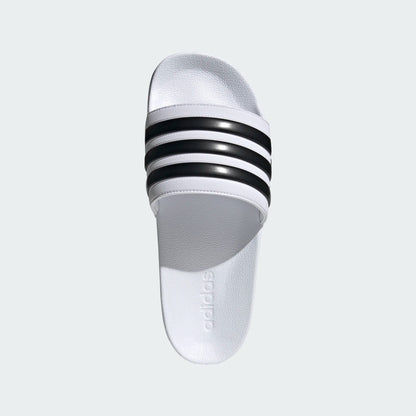 adidas Adilette Shower Slide - White/Black Mens Sandals   - Third Coast Soccer