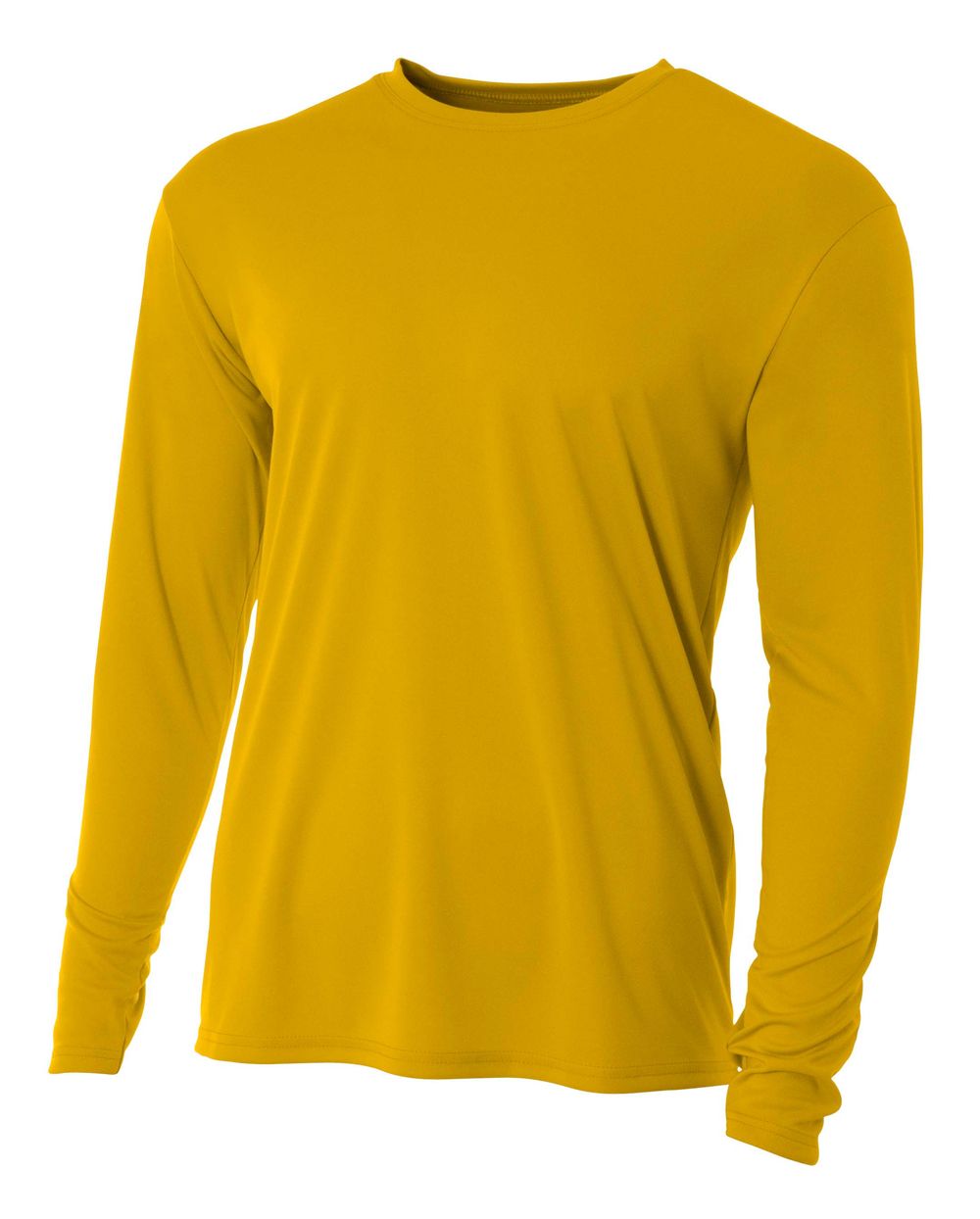A4 PJP Men's Long-Sleeve Performance Crew - Gold or Navy Pope John Paul Gold Mens Small - Third Coast Soccer