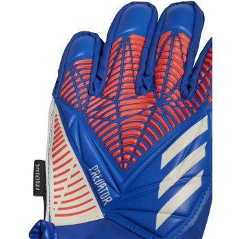 Adidas Predator Match Fingersave Gk Glove Jr - Hi-Res Blue/Turbo Goalkeeper Hi-Res Blue S18/Turbo/White Size 6 - Third Coast Soccer