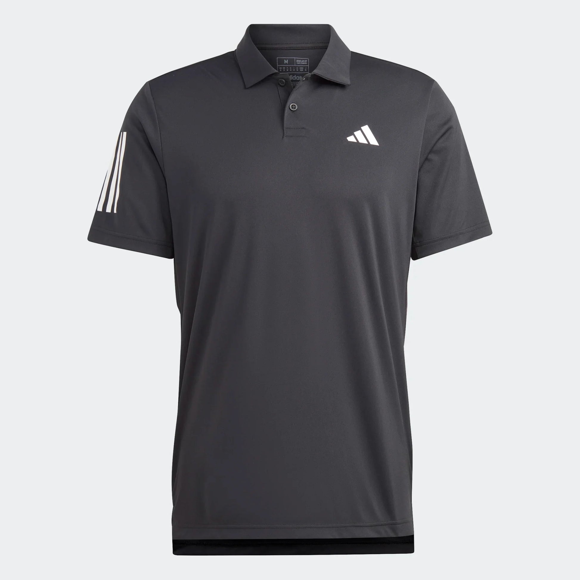 adidas Club 3-Stripe Polo - Black/White Polo   - Third Coast Soccer