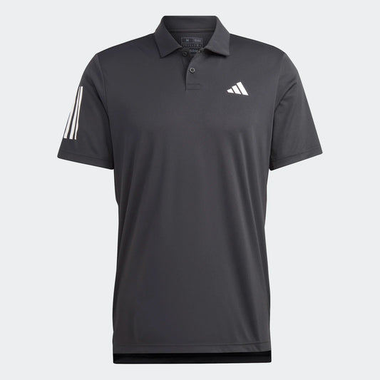 adidas Club 3-Stripe Polo - Black/White Polo   - Third Coast Soccer
