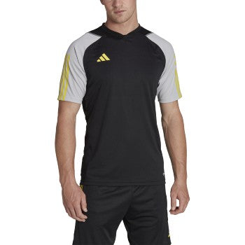 Adidas Tiro 23 Competition Jersey - Black/Grey/Light Yellow Jerseys   - Third Coast Soccer