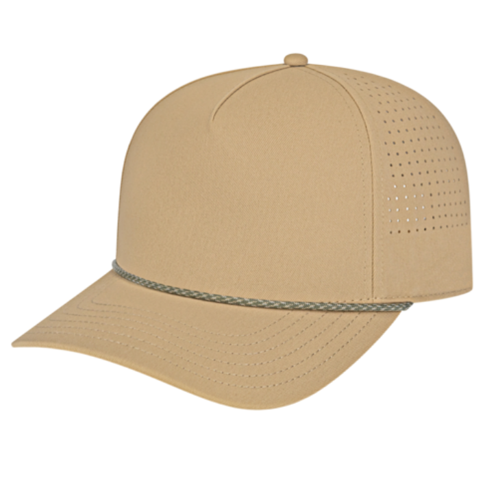 Cap America Summit Perforated Cap with Rope Hats Khaki/Loden - Third Coast Soccer