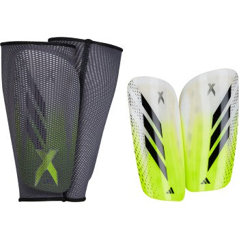 adidas X League Shinguard - White/Black/Lucid Lemon Adult Shinguards   - Third Coast Soccer