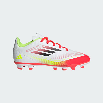 adidas Youth F50 Club FG/MG - White/Black/Solar Yellow Youth Footwear - Third Coast Soccer