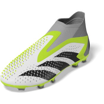 adidas Junior Predator Accuracy+ FG - White/Black/Lucid Lemon Youth Firm Ground Youth 4 White/Black/Lucid Lemon - Third Coast Soccer