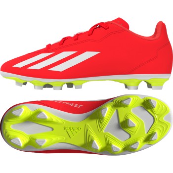 adidas Junior X CrazyFast Club FXG - Solar Red/White Youth Footwear   - Third Coast Soccer
