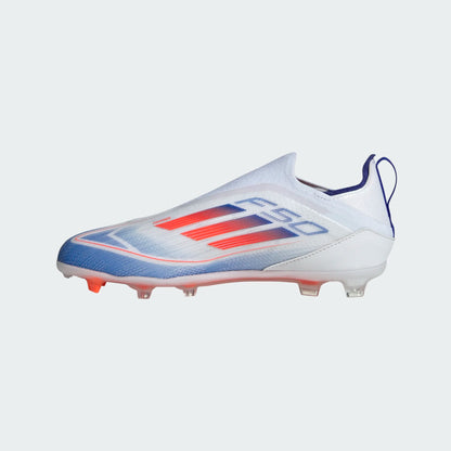 adidas Junior F50 Pro Laceless FG - White/Red/Blue Youth Footwear   - Third Coast Soccer