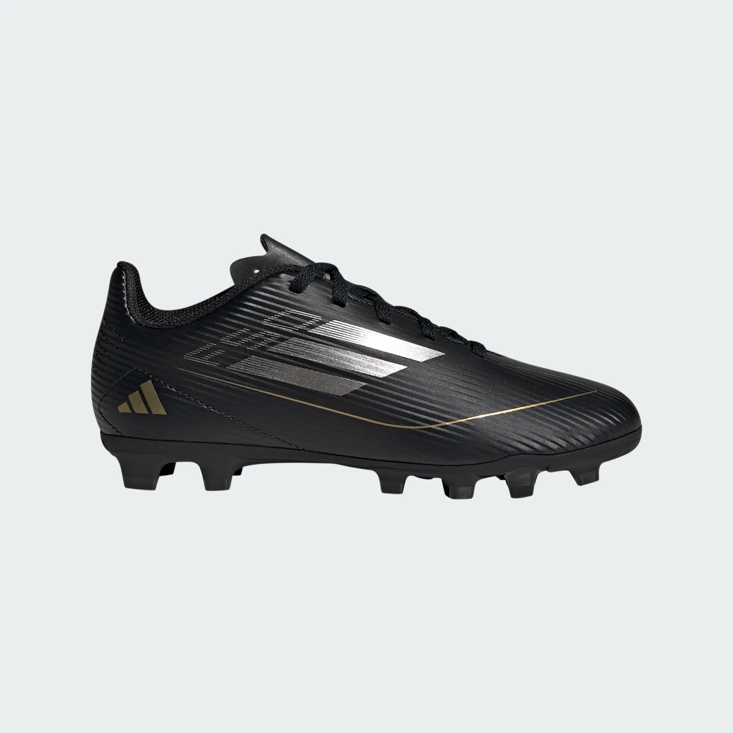 adidas Junior F50 Club FG - Black/Iron/Gold Youth Footwear   - Third Coast Soccer