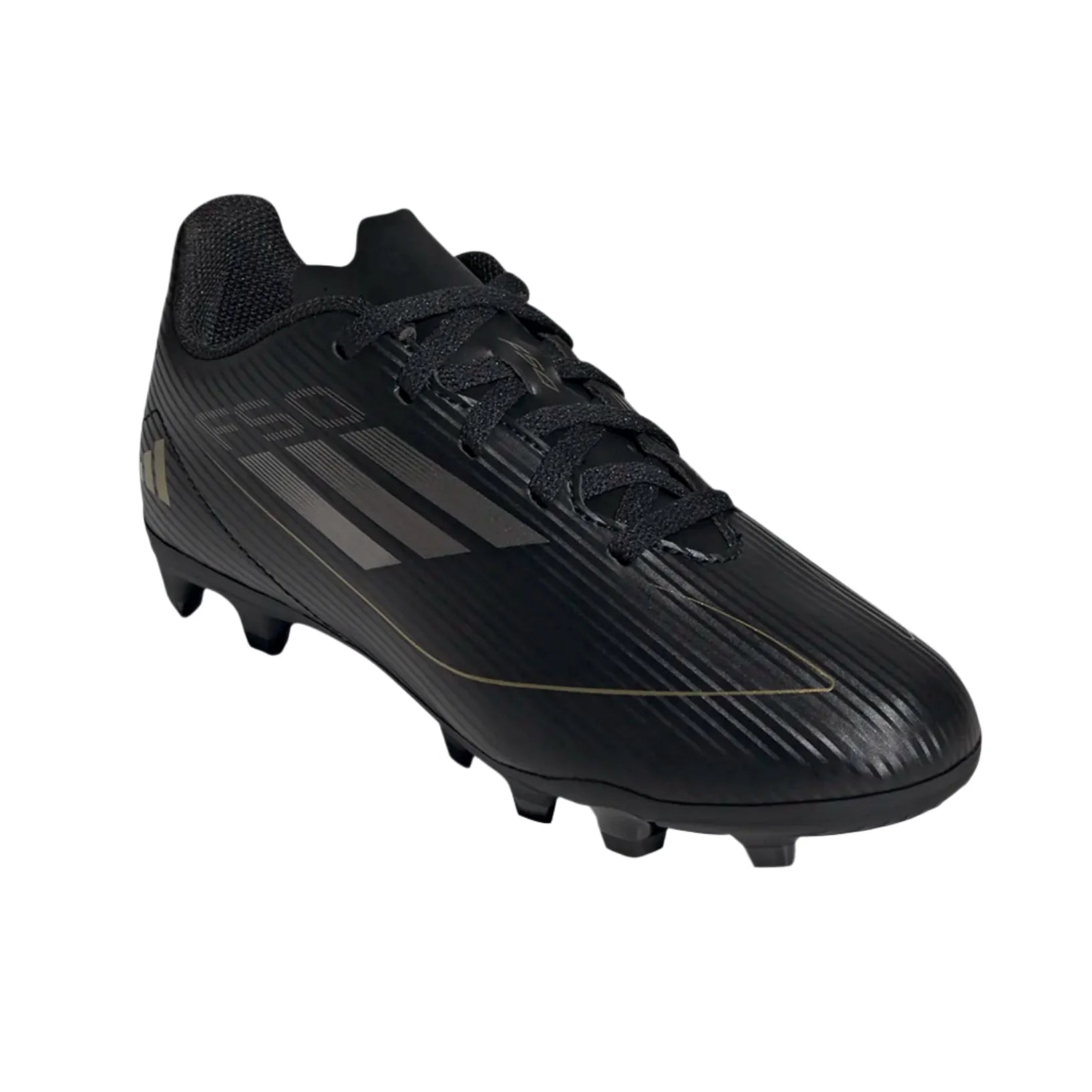 adidas Junior F50 Club FG - Black/Iron/Gold Youth Footwear   - Third Coast Soccer