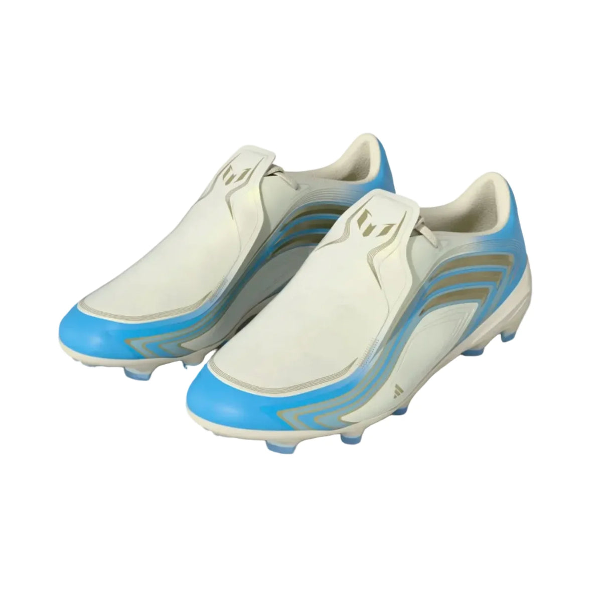 adidas Junior F50 Messi Elite FG - Ivory/Blue Youth Footwear - Third Coast Soccer