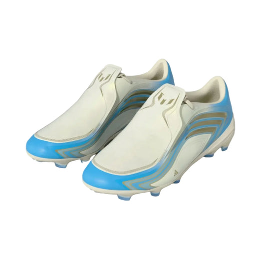 adidas Junior F50 Messi Elite FG - Ivory/Blue Youth Footwear - Third Coast Soccer