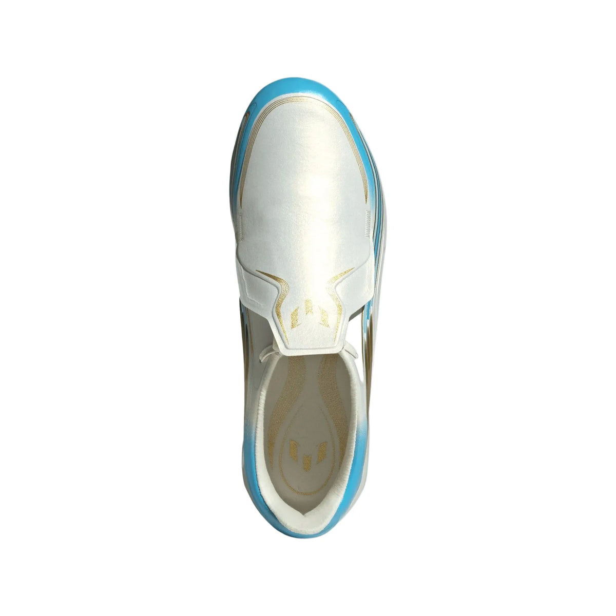 adidas Junior F50 Messi Elite FG - Ivory/Blue Youth Footwear - Third Coast Soccer