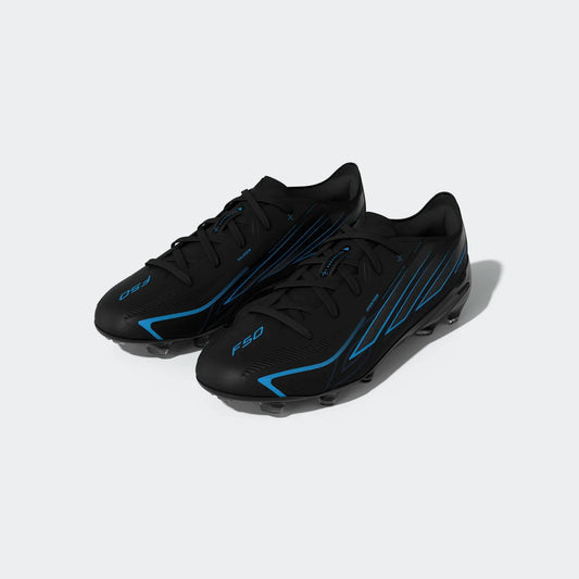 adidas Youth F50 Hyperfast Elite FG - Black Youth Footwear Core Black/Lucid Blue Youth 3 - Third Coast Soccer