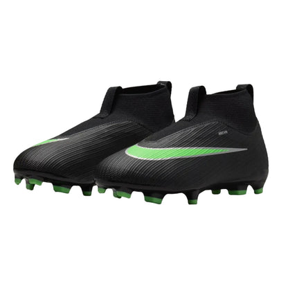 Nike Junior Mercurial Superfly 11 Academy FG/MG - Black/Green Illusion Youth Footwear Black/Illusion Green Youth 1 - Third Coast Soccer
