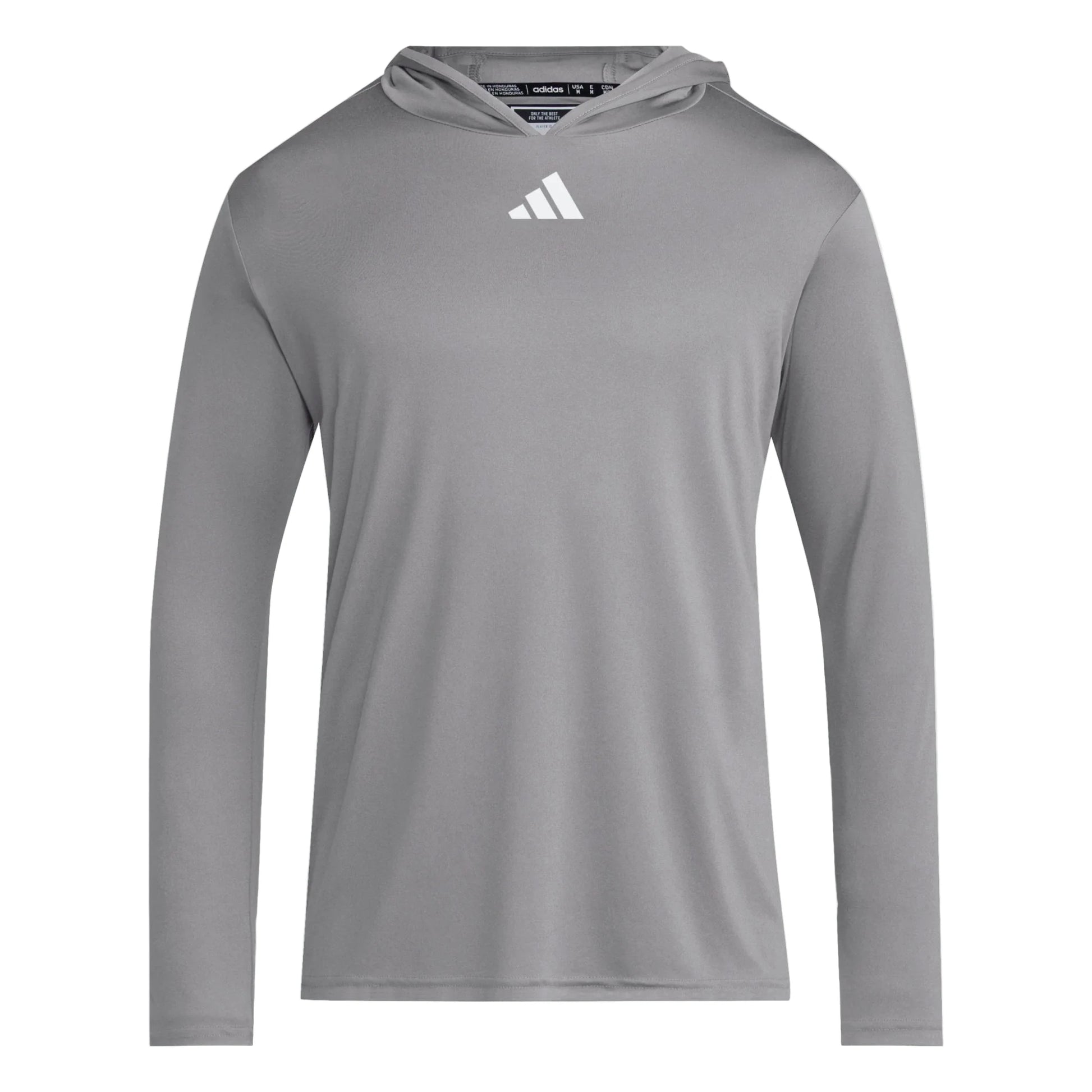 adidas D4T LS Hoody - Grey Training Wear Team Grey/White Mens Small - Third Coast Soccer