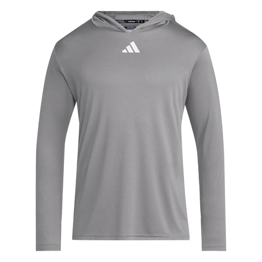 adidas D4T LS Hoody - Grey Training Wear Team Grey/White Mens Small - Third Coast Soccer