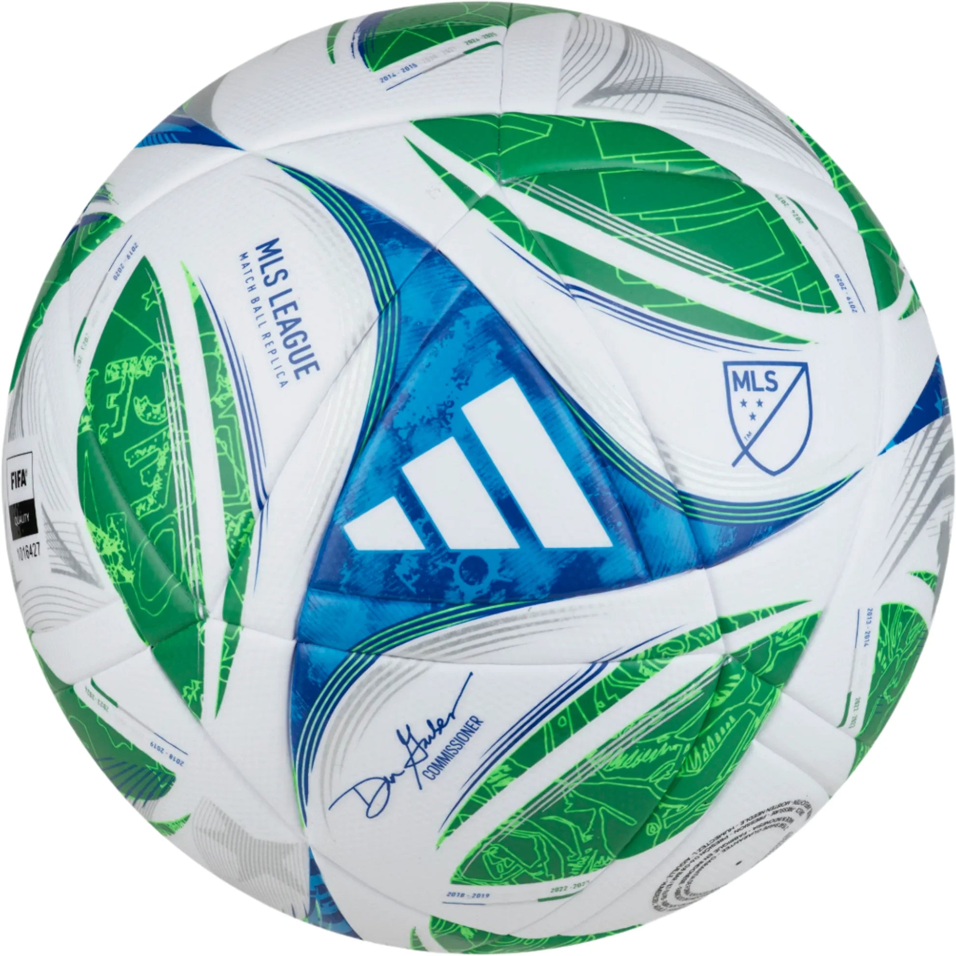 adidas MLS League NFHS Ball 2025 Balls White/Green/Solar Blue 5 - Third Coast Soccer