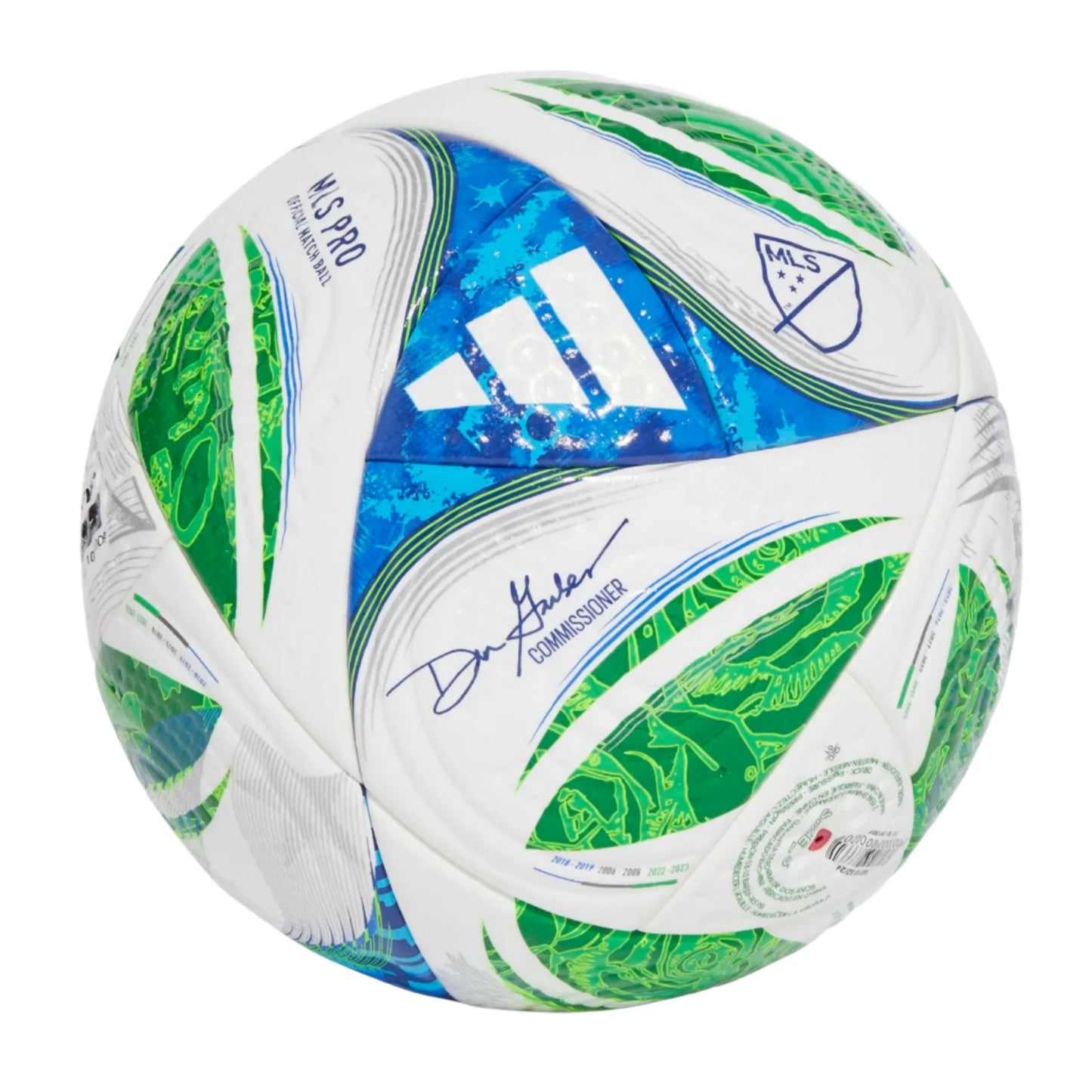 adidas MLS Pro Ball 2025 Balls White/Green/Solar Blue 5 - Third Coast Soccer