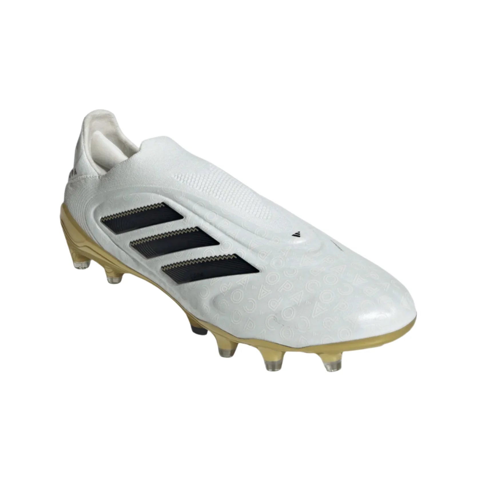 adidas Copa Pure III Elite Laceless FG - White/Black/Gold Men's Footwear - Third Coast Soccer