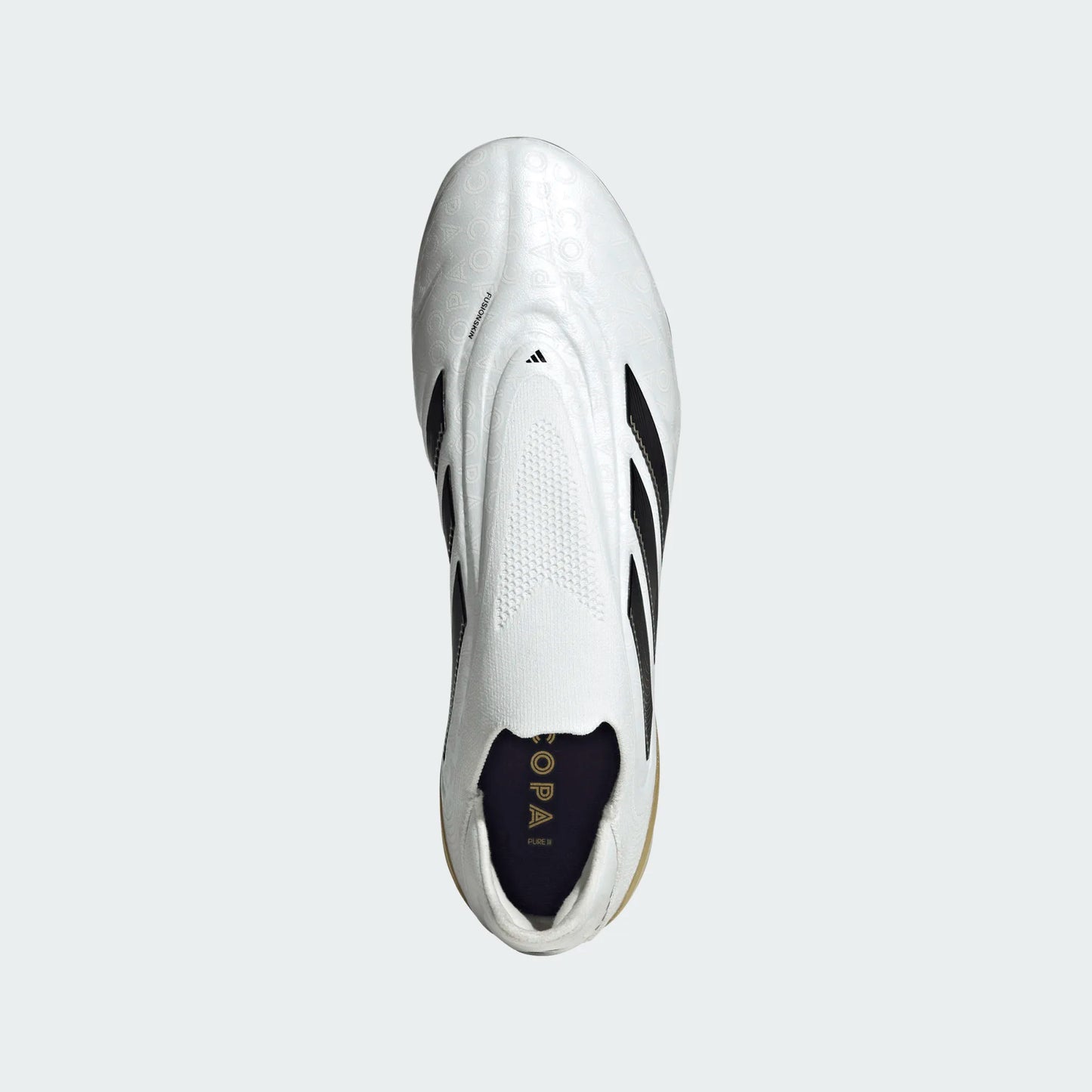 adidas Copa Pure III Elite Laceless FG - White/Black/Gold Men's Footwear - Third Coast Soccer