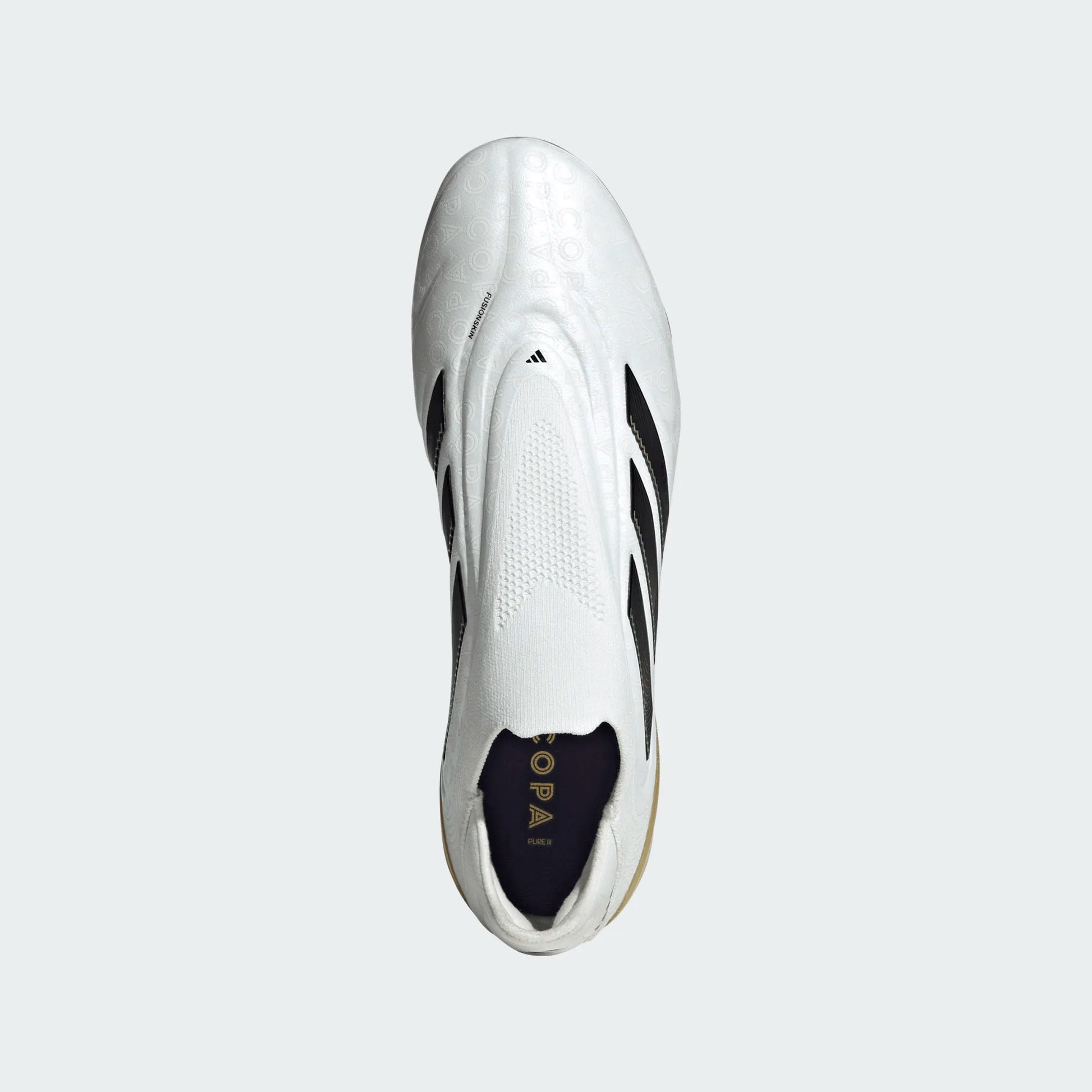 adidas Copa Pure III Elite Laceless FG - White/Black/Gold Men's Footwear - Third Coast Soccer