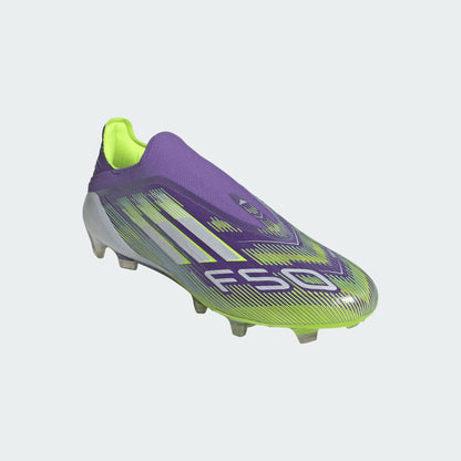 adidas F50 Elite Laceless FG - White/Black/Lucid Lemon Men's Footwear Closeout Purple/Feather White/Lucid Lemon Mens 6.5 - Third Coast Soccer