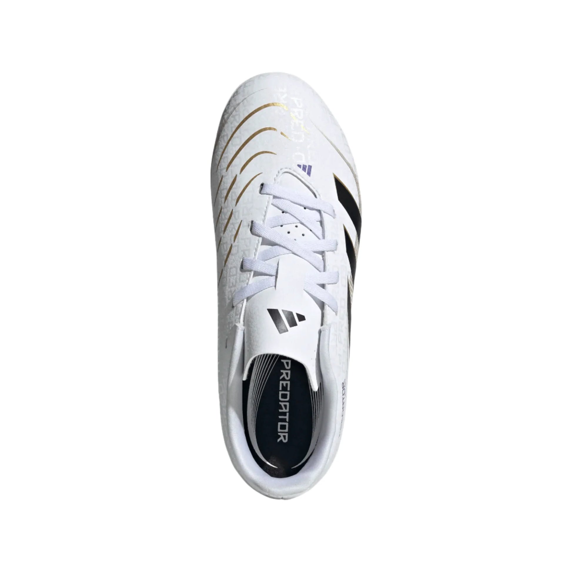 adidas Youth Predator Club FG/MG - White/Black/Gold Youth Footwear - Third Coast Soccer