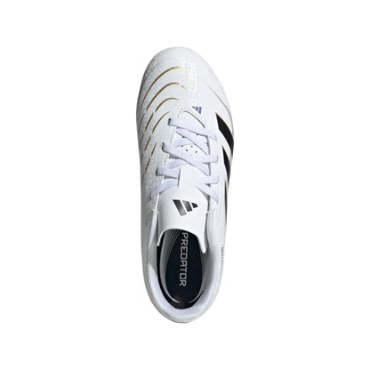 adidas Youth Predator Club FG/MG - White/Black/Gold Youth Footwear - Third Coast Soccer