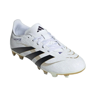 adidas Youth Predator Club FG/MG - White/Black/Gold Youth Footwear - Third Coast Soccer